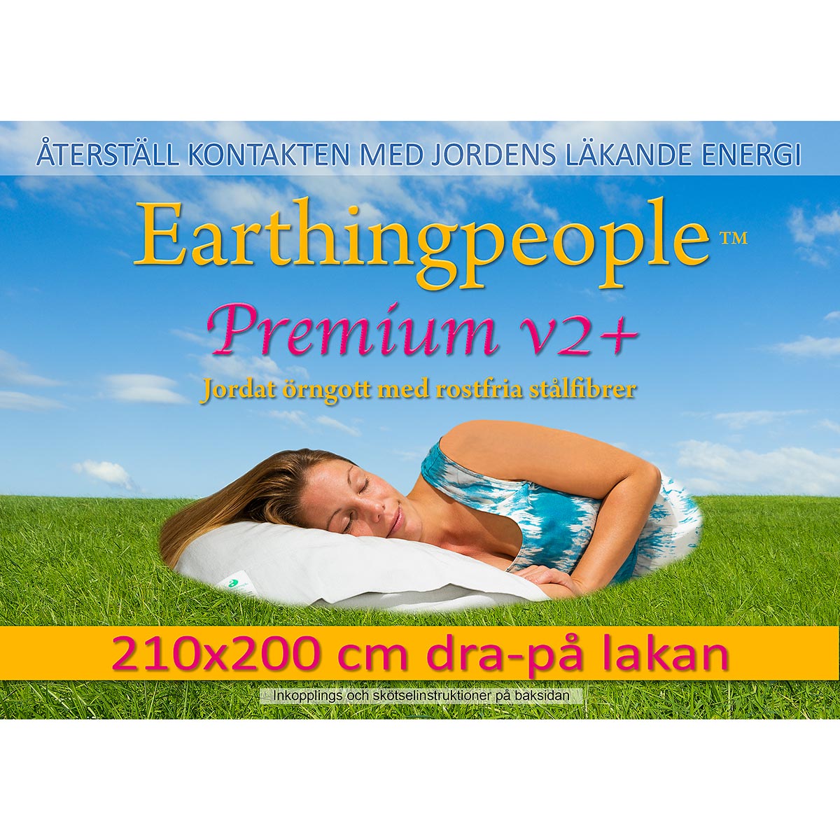 Premium v2+ 210x200 cm dra-på jordningslakan